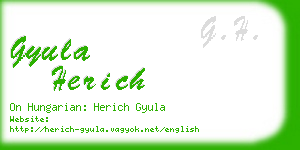 gyula herich business card